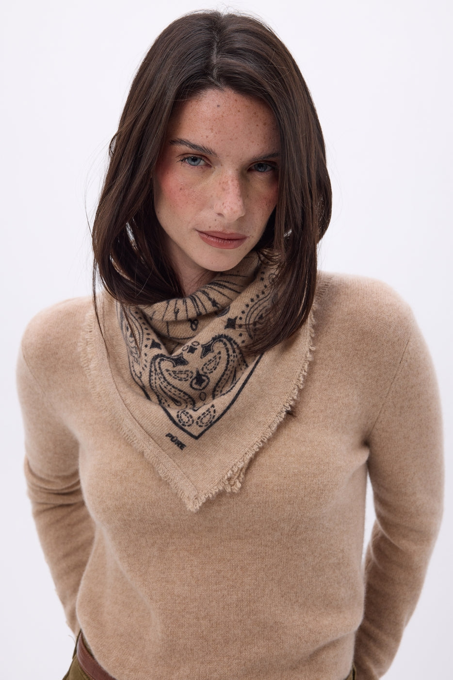 Bandana pequeño Zodiac - Beige crema - Mujer