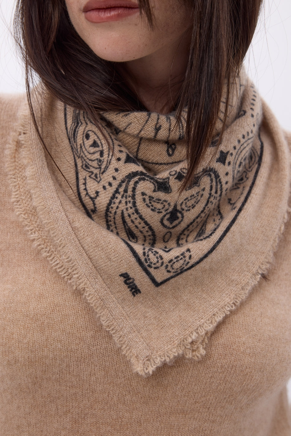 Bandana pequeño Zodiac - Beige crema - Mujer