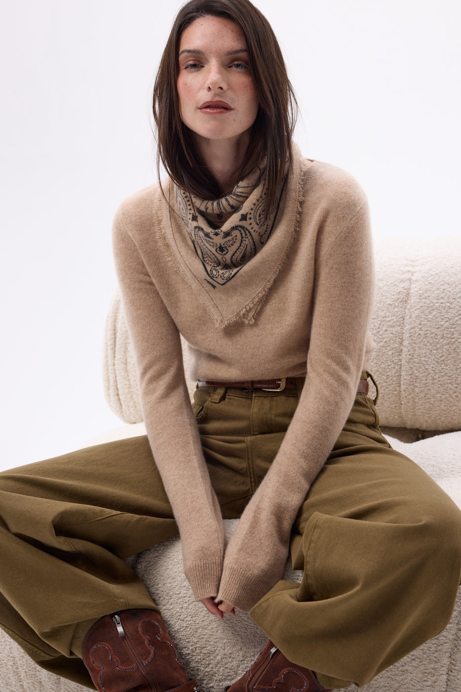 Bandana pequeño Zodiac - Beige crema - Mujer