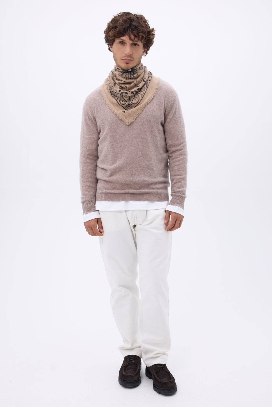 Small Zodiac Bandana - Cream Beige - Men