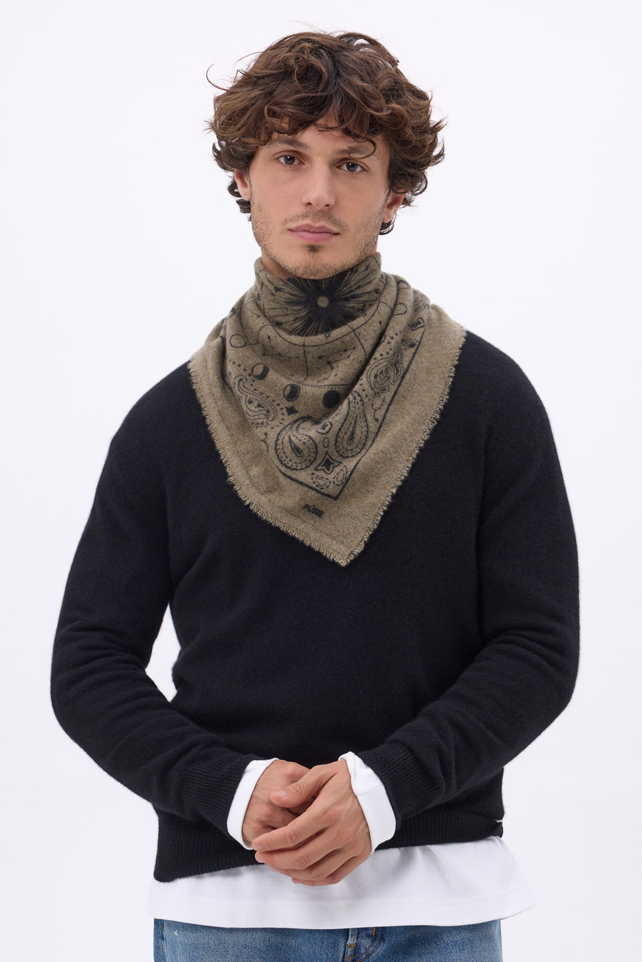 Small Zodiac Bandana - Mottled Khaki - Men