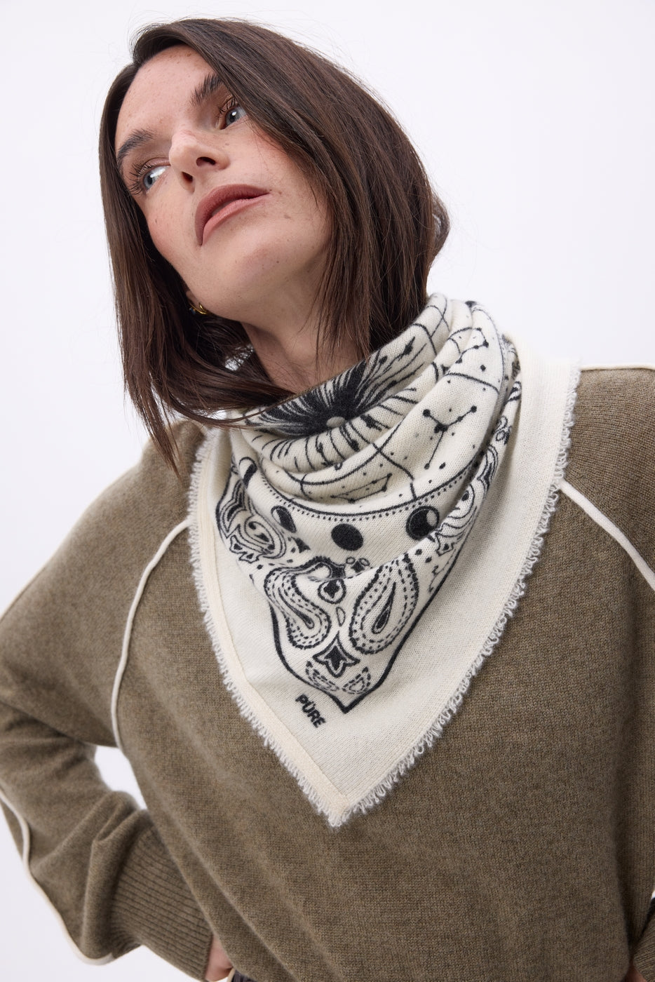 Petit Bandana Zodiac - Blanc - Femme