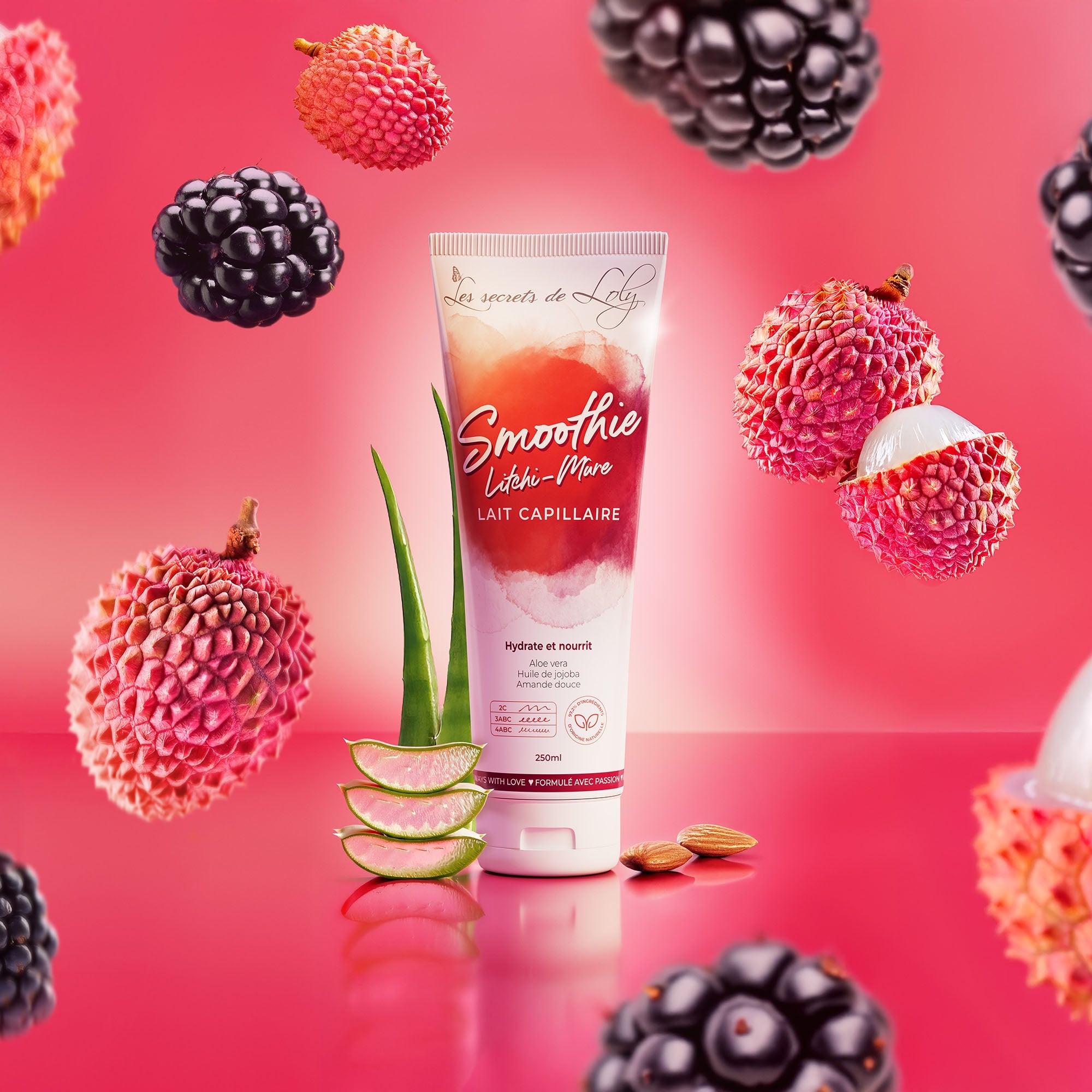 Lait Capillaire Smoothie Litchi-Mûre - 250Ml