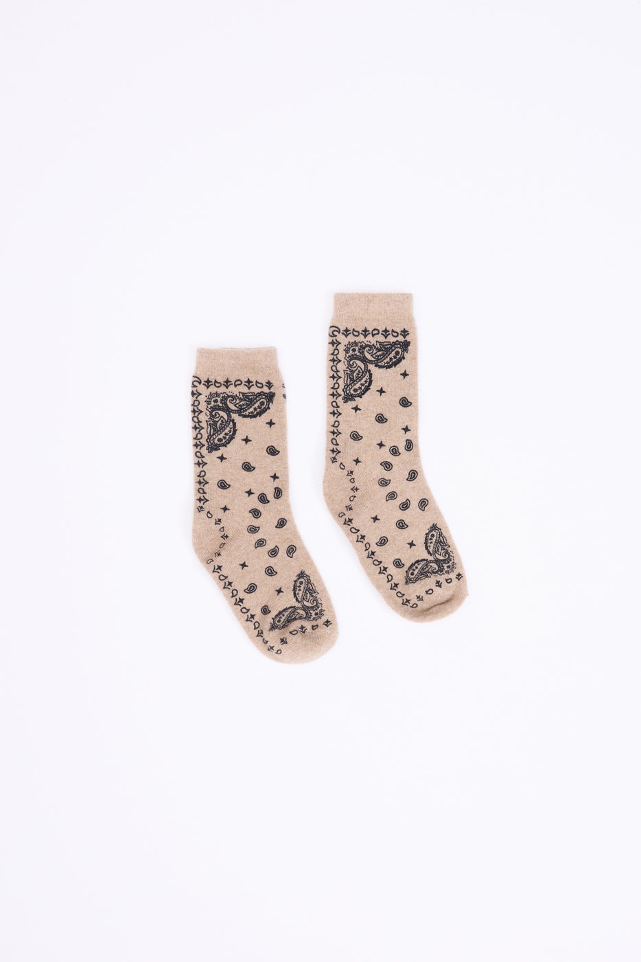 Calcetines bandana Presley - Beige crema negro - Unisex