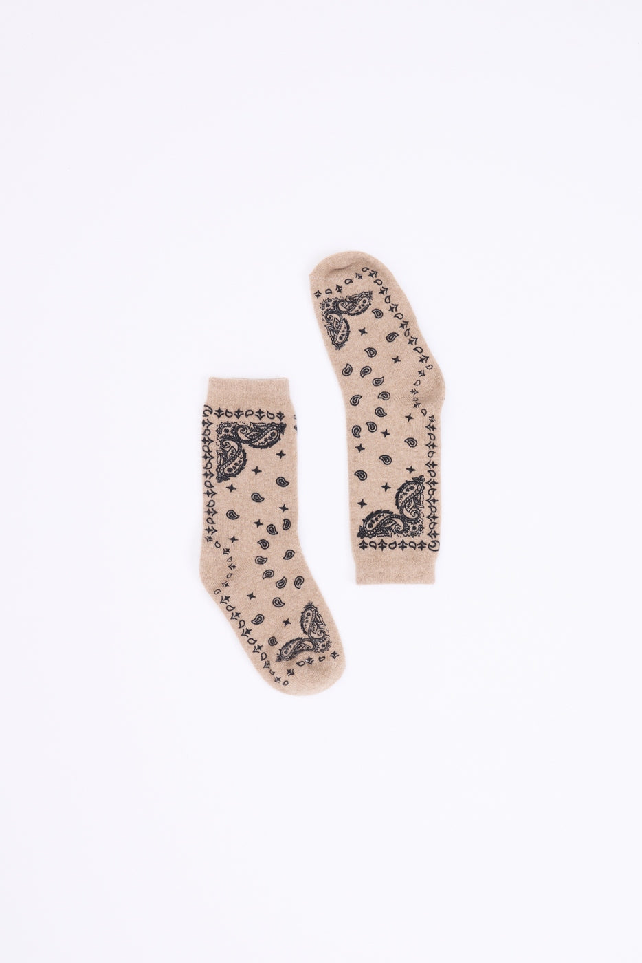 Calcetines bandana Presley - Beige crema negro - Unisex