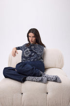 Presley Bandana Socks - Grey Black - Unisex - 100% Cashmere