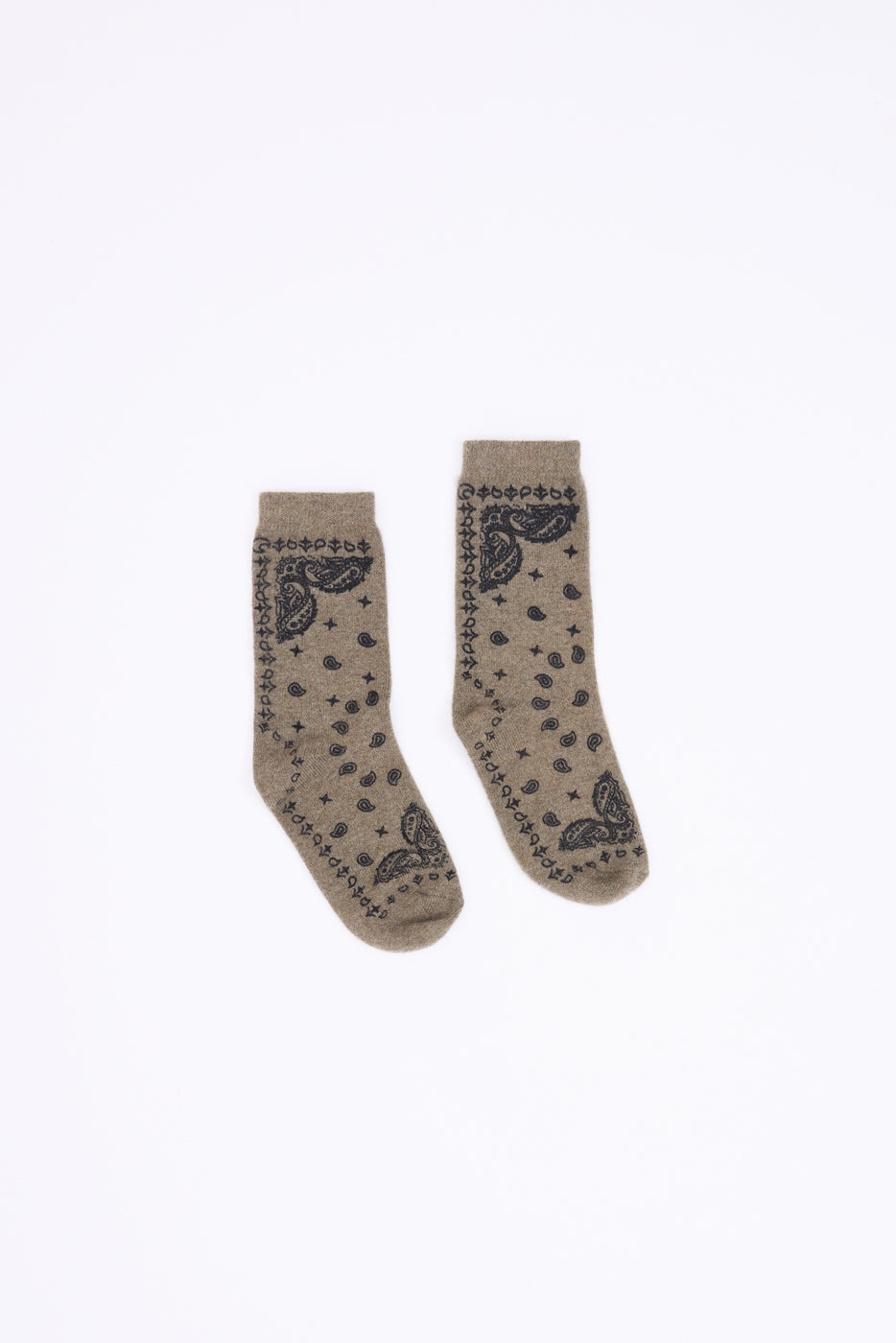 Chaussettes Bandana Presley - Khaki Chine Noir - Mixte