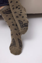 Chaussettes Bandana Presley - Khaki Chine Noir - Mixte