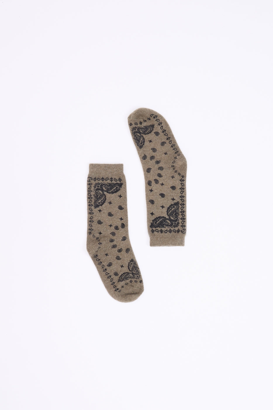 Chaussettes Bandana Presley - Khaki Chine Noir - Mixte