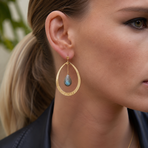 Solange Labradorite hoop earrings