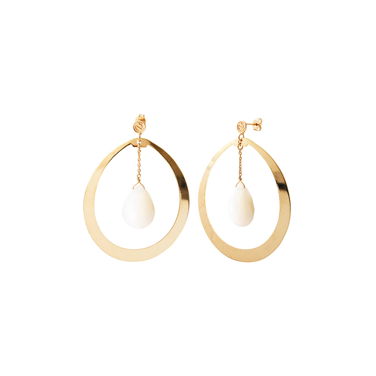 Creoles Solange Nacre Blanche
