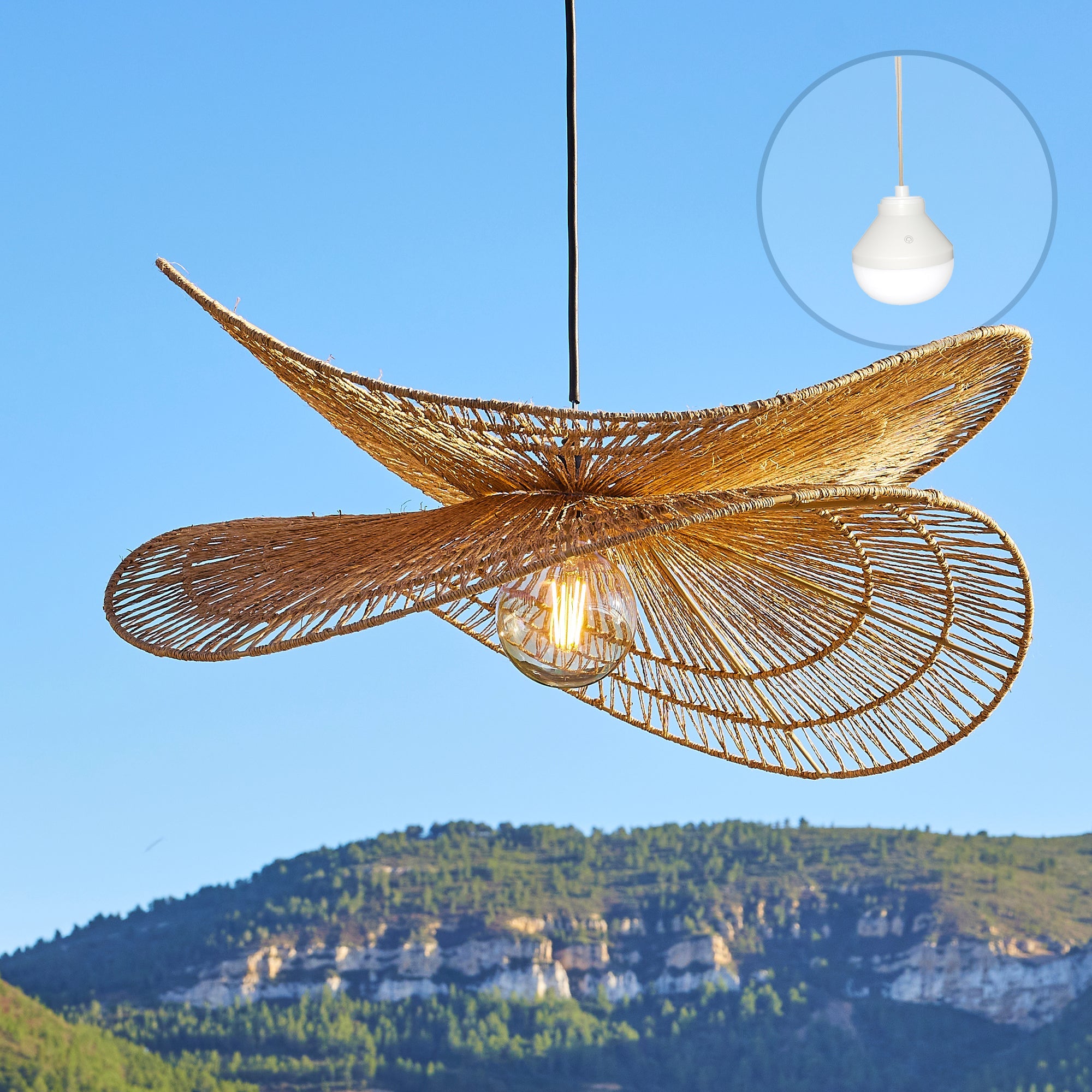 Solara - Suspension Sans Fil - Jute - Beige
