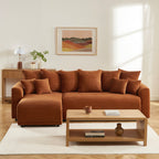 Soline - Divano angolare - Velluto a coste terracotta