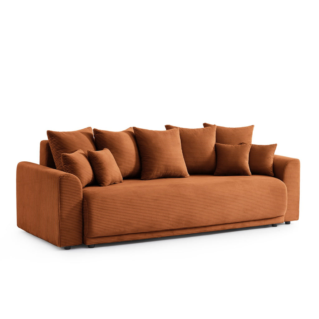 Soline – Sofa prosta – Sztruks w kolorze terakoty