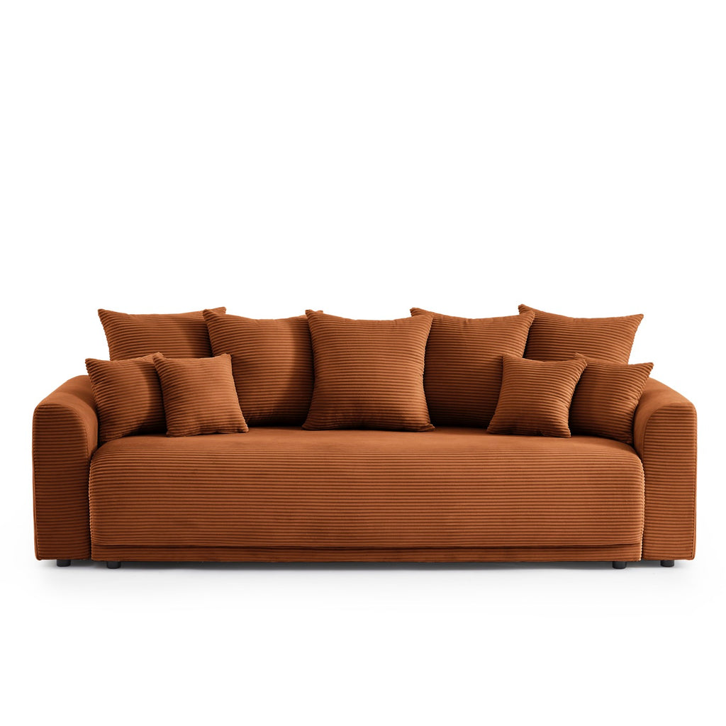 Soline – Sofa prosta – Sztruks w kolorze terakoty