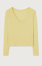 Long-Sleeve V-Neck T-Shirt - Pistachio Vintage - Women