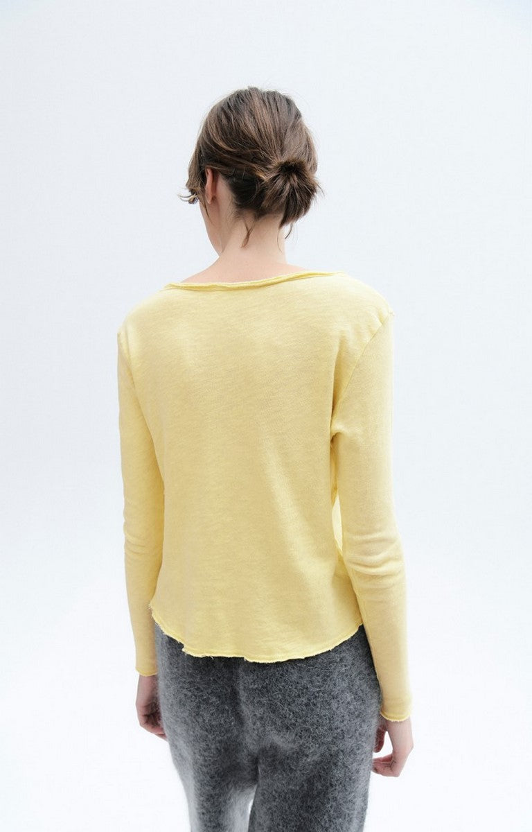 Long-Sleeve V-Neck T-Shirt - Pistachio Vintage - Women
