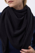 Plain Oversized Triangle Bandana Scarf Sora Bandana - Black - Women