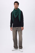 Bufanda bandana triangular oversize lisa Bandana Sora - Verde botella - Hombre