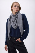 Szalik bandana oversize trójkątny gładki Bandana Sora – Ciemnoszary – Damski