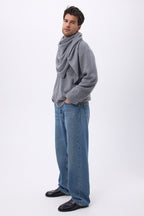 Bufanda Bandana Oversize Triangular Lisa Bandana Sora - Gris Oscuro - Hombre