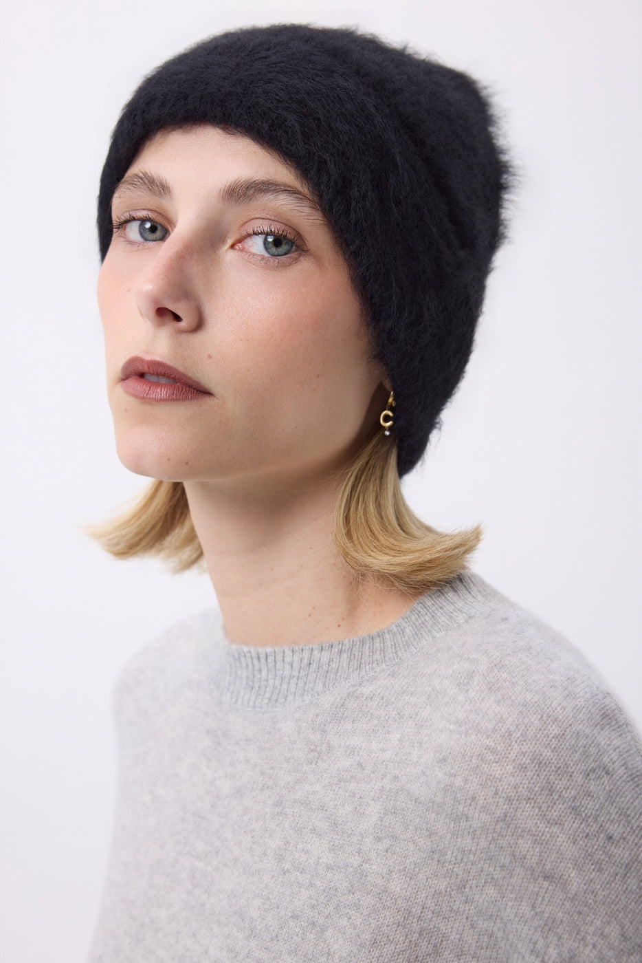 Gorro – Cachemira cepillada Soren - Negro - Unisex
