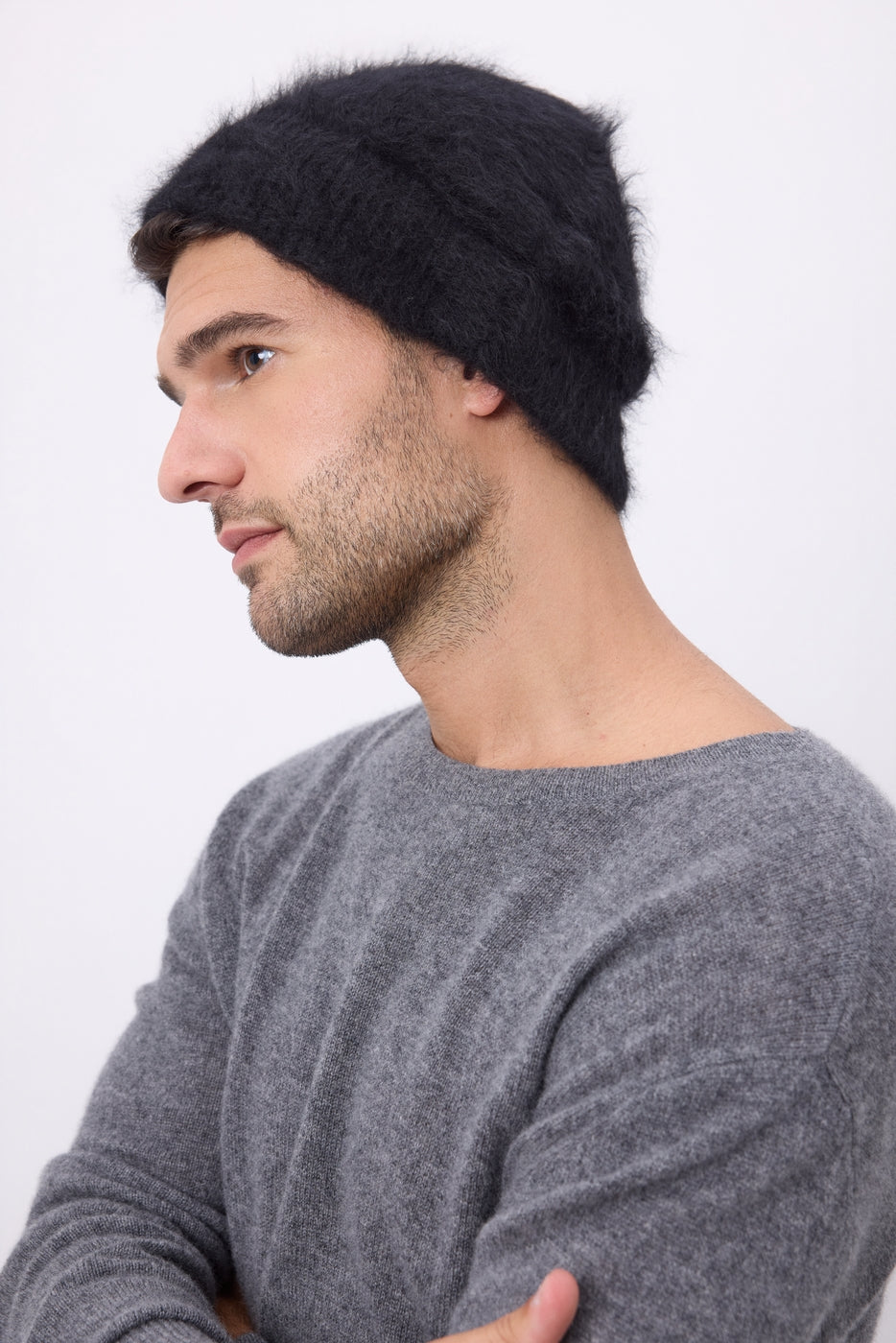 Gorro – Cachemira cepillada Soren - Negro - Unisex