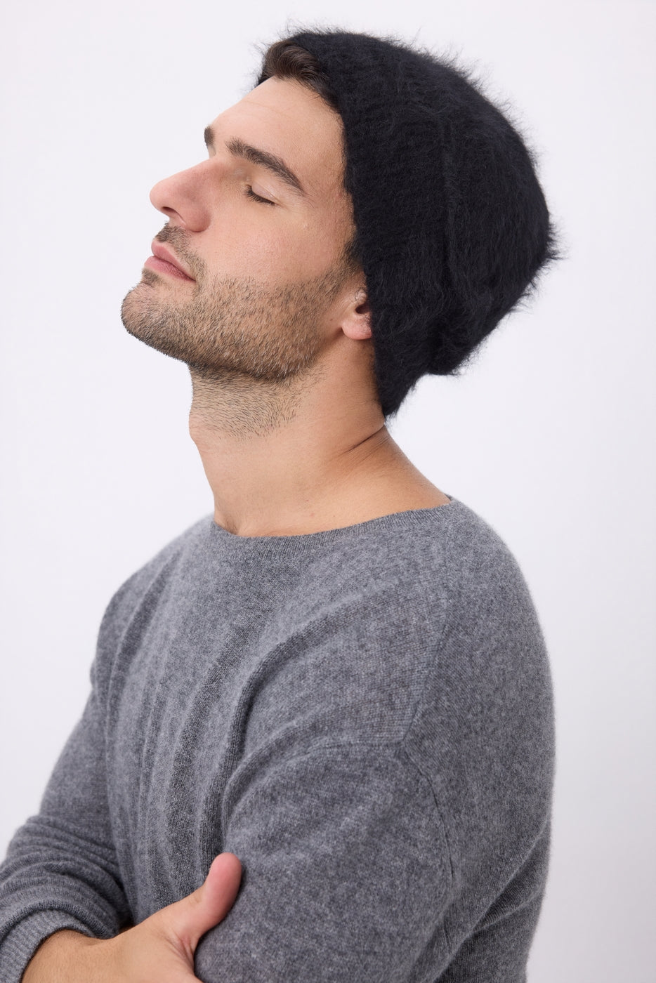 Gorro – Cachemira cepillada Soren - Negro - Unisex