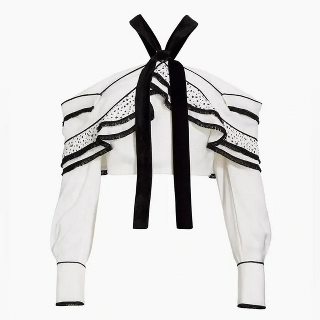 Proenza Schouler - Top de crepé de viscosa texturizado - Blanco multicolor - Mujer