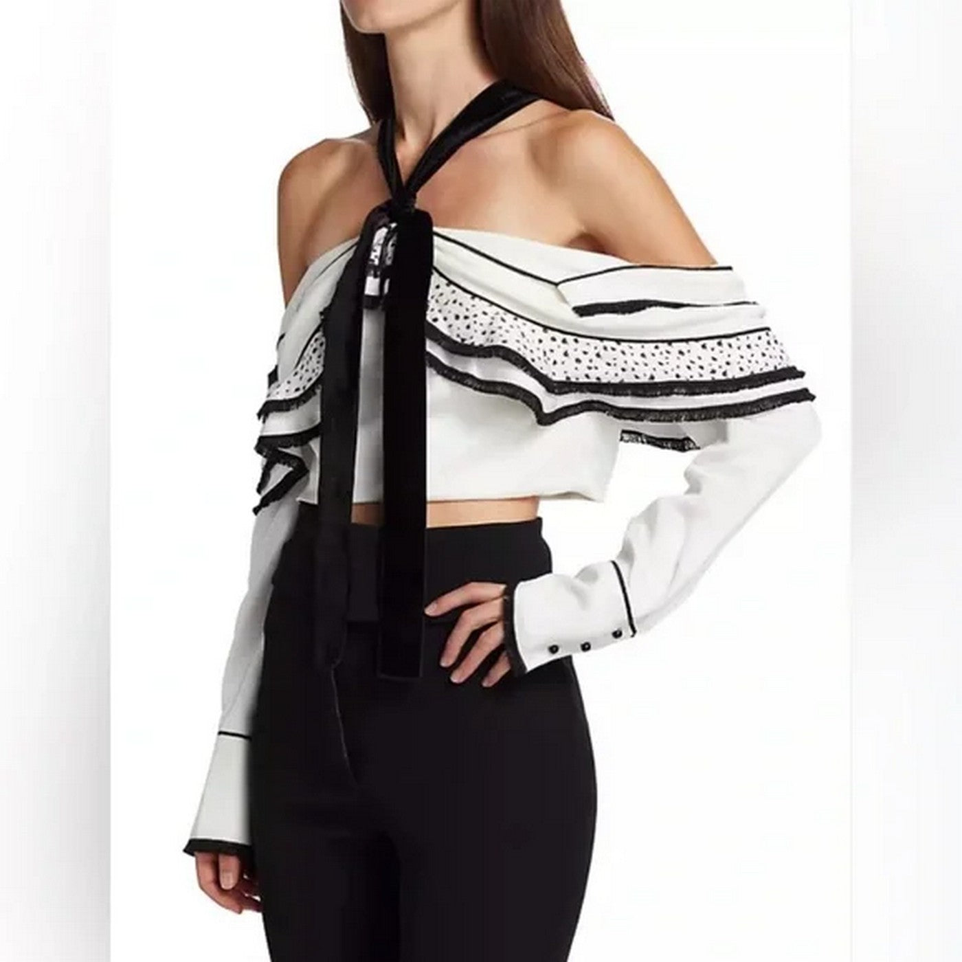 Proenza Schouler - Top de crepé de viscosa texturizado - Blanco multicolor - Mujer