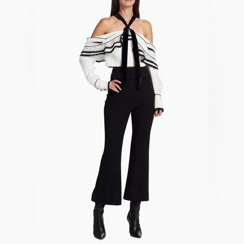 Proenza Schouler - Top de crepé de viscosa texturizado - Blanco multicolor - Mujer