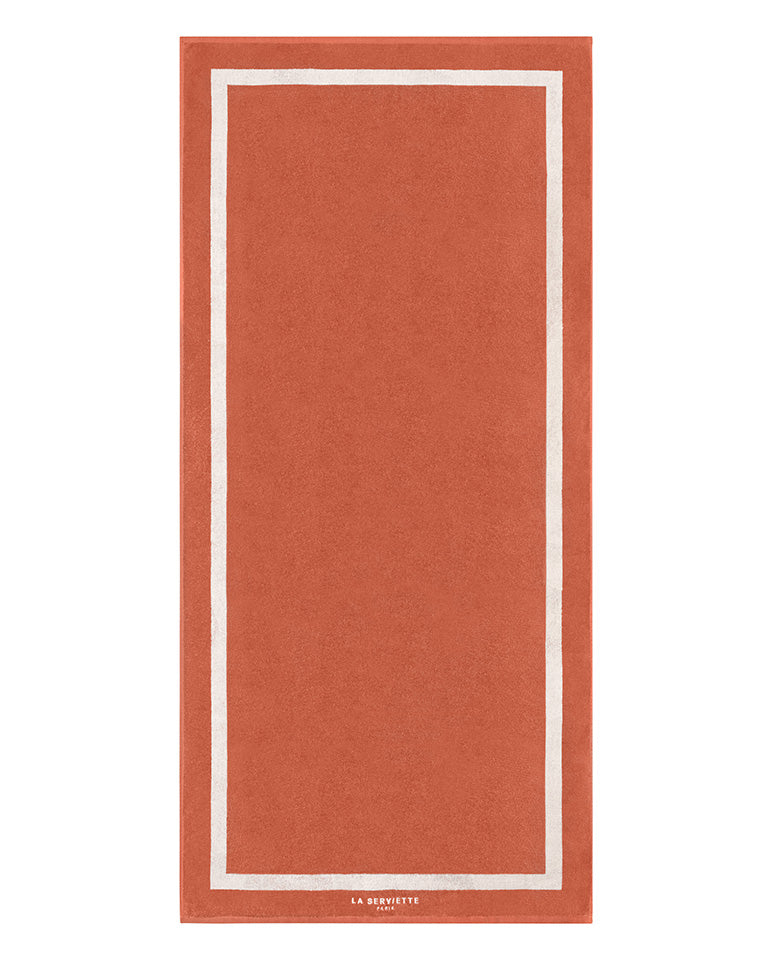 Plain Beach Towel 90X200 cm - Rust / Cream