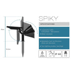 Set of 2 solar spotlights 2in1 projectors to stick or fix powerful dimmable white LED lighting SPIKY H42cm - REDDECO.com