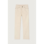 5-Pocket Fitted Cotton Trousers 100% - Ecru - Women