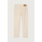 5-Pocket Fitted Cotton Trousers 100% - Ecru - Women