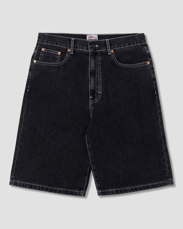 Short ancho de 5 bolsillos - Denim negro lavado