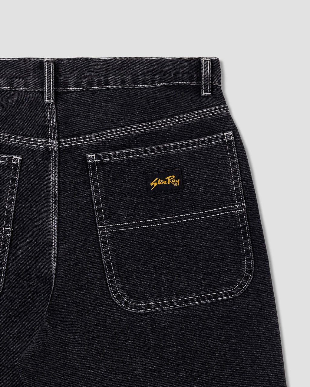 Wide 5 Short - Washed Black Denim