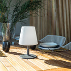 Set de 2 Lámparas de mesa inalámbricas base acero gris LED blanco cálido/blanco regulable STANDY MINI Rock H25cm - REDDECO.com