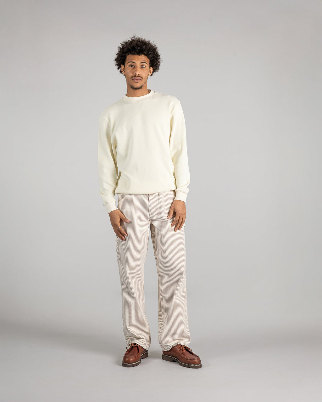 Waffle Long Sleeve Crew - Natural