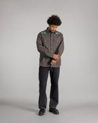 Camisa Western - Popelina Negra Lavada