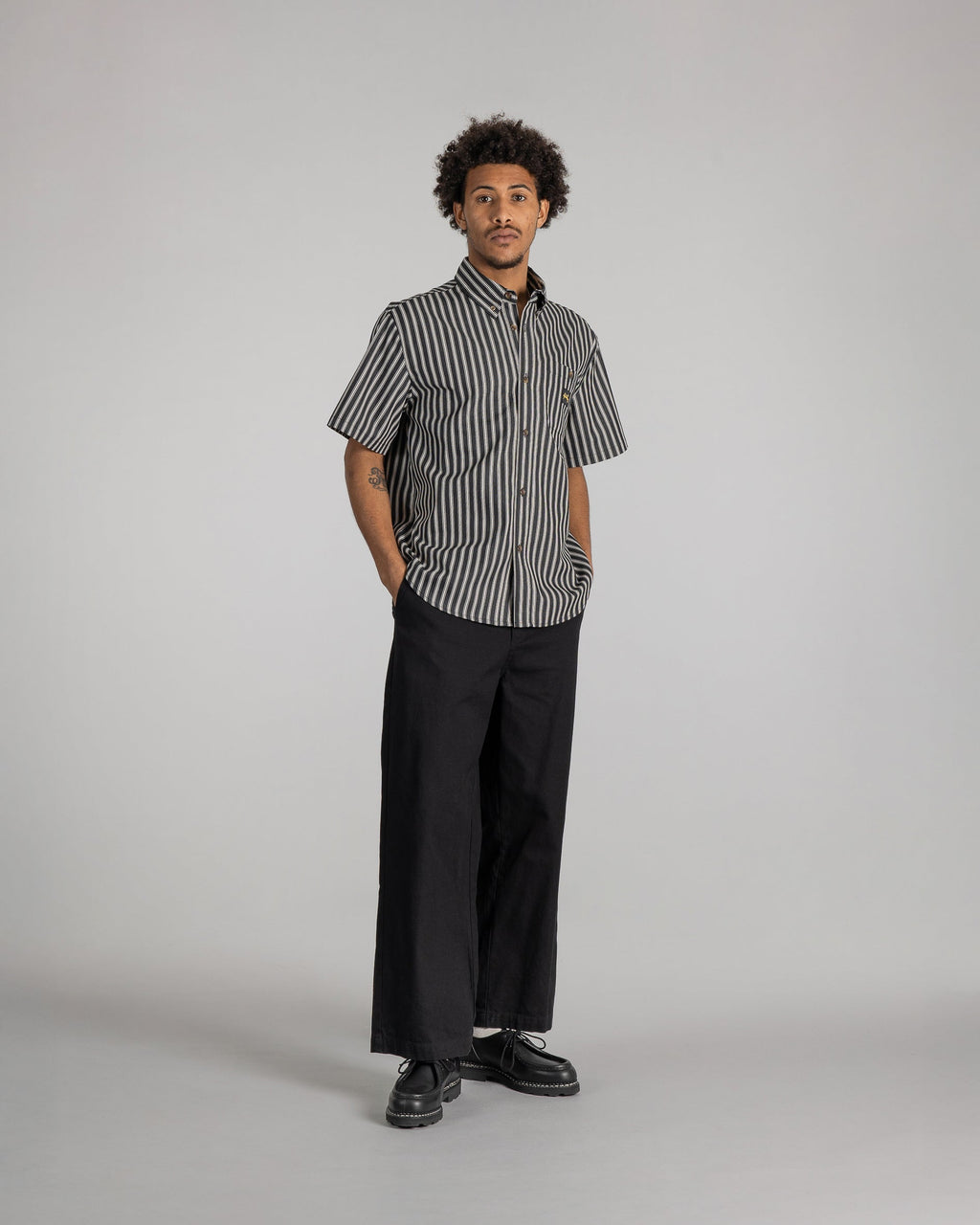 Camisa de franela - Rayas carbón