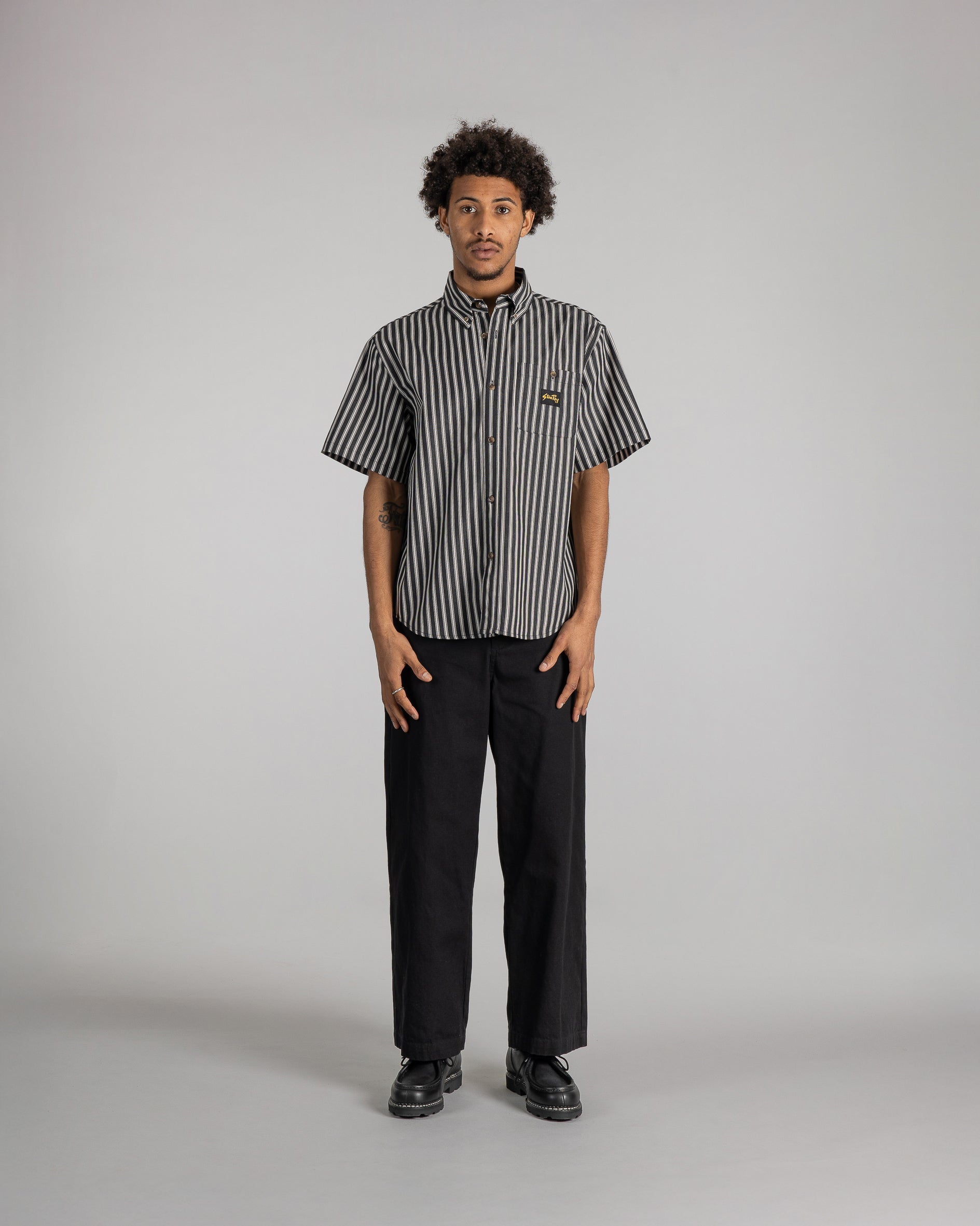 Camisa de franela - Rayas carbón