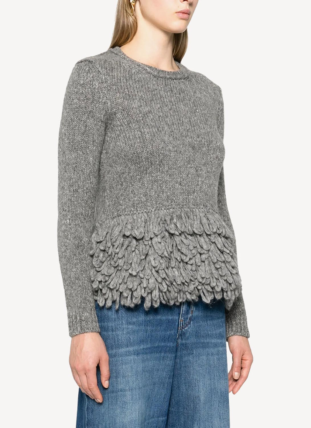 Crew Neck Jumper - Grey - Women