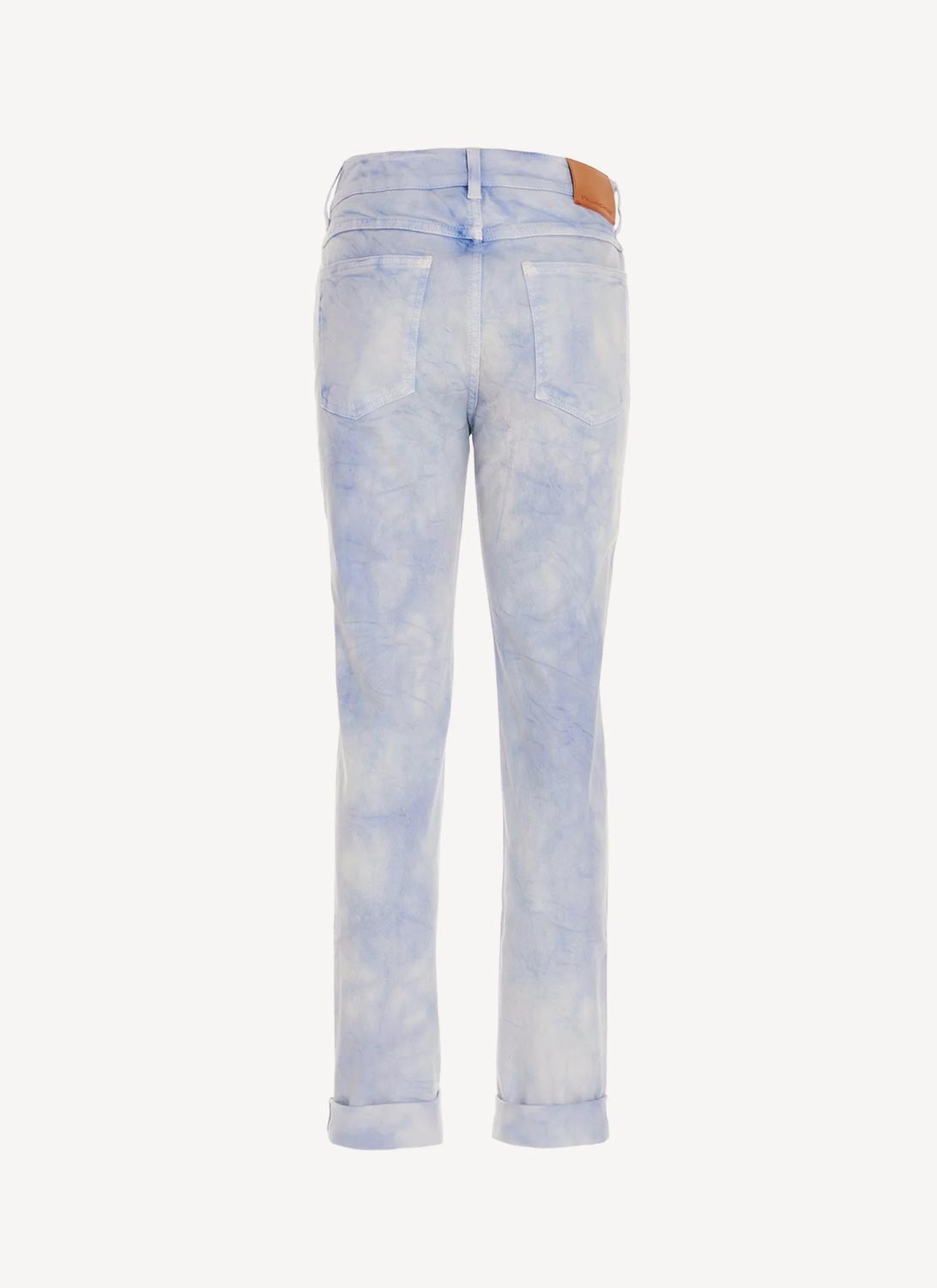 Logo Story On Ice Dye Trousers - Blue Ice Dye - Women