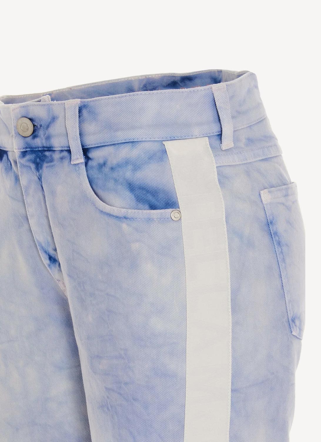 Logo Story On Ice Dye Trousers - Blue Ice Dye - Women