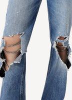 Denim Ripped An - City Blue - Femme