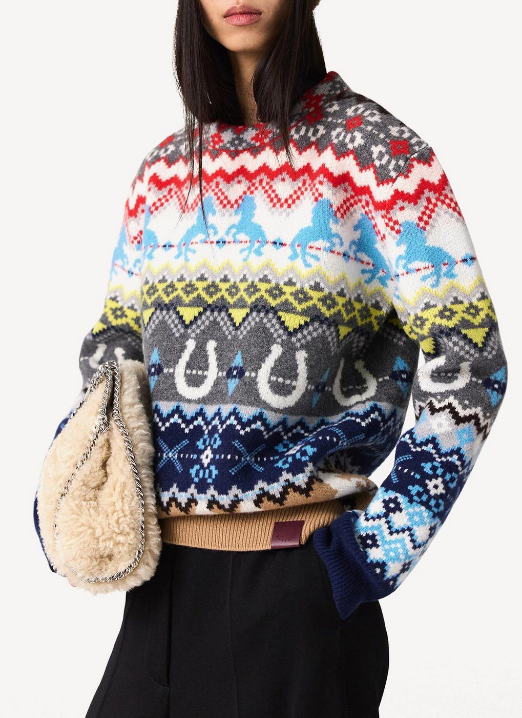 Crew Neck Jumper - Multicolor - Women