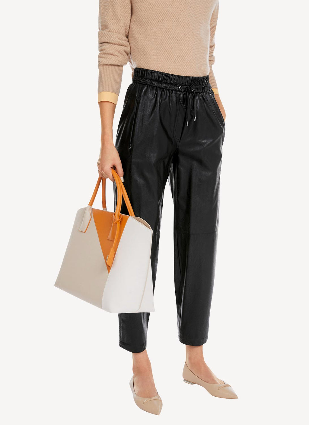 Pantalón sastre de lúrex - Negro - Mujer