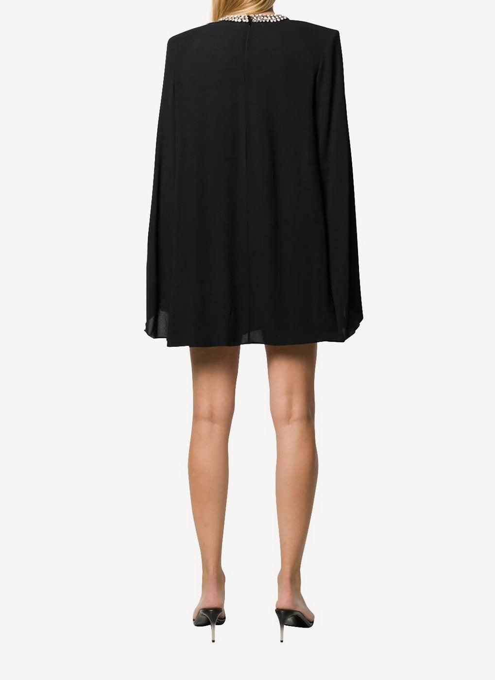 Shaniya Dress With Diamond Necklace Embroidery - Black - Mujer