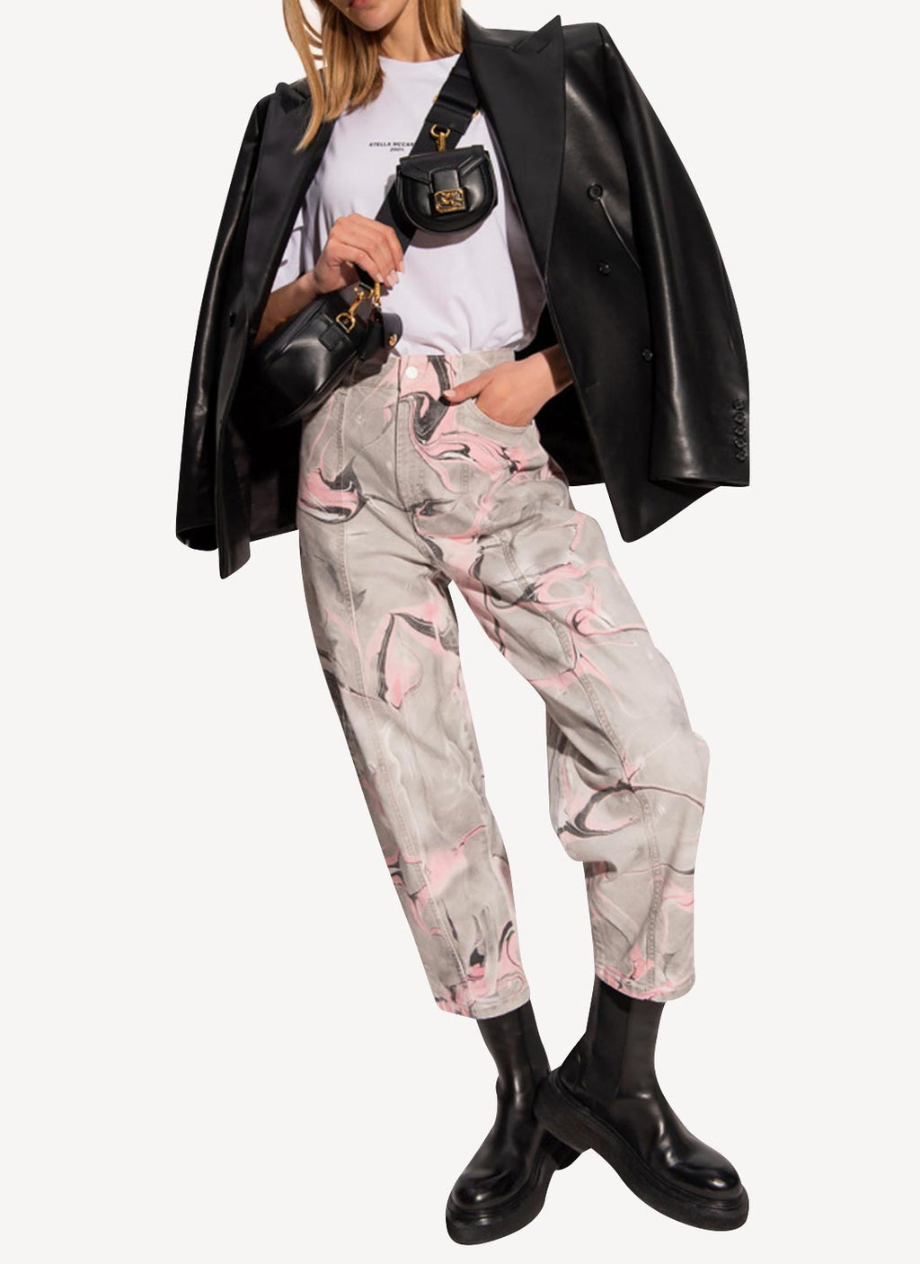 Ash Grey Marble Wash Trousers - Ash Grey Denim - Women